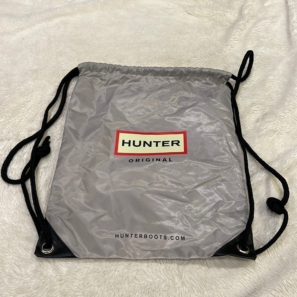 Hunter Boots Gray Drawstring Bag Backpack - image 1